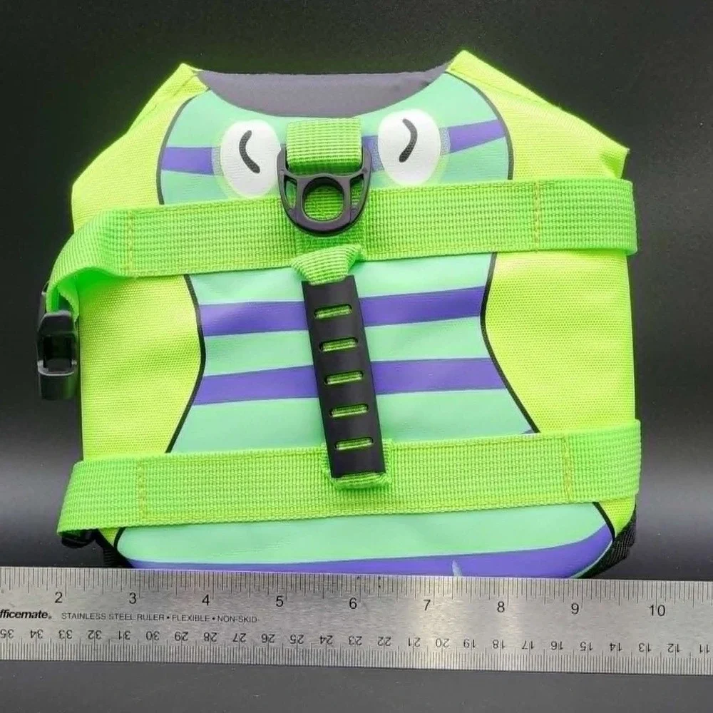Wdehome Dog Life Jacket Green‎ Purple Fish Tail Pet Safety Vest XS Small Dog
